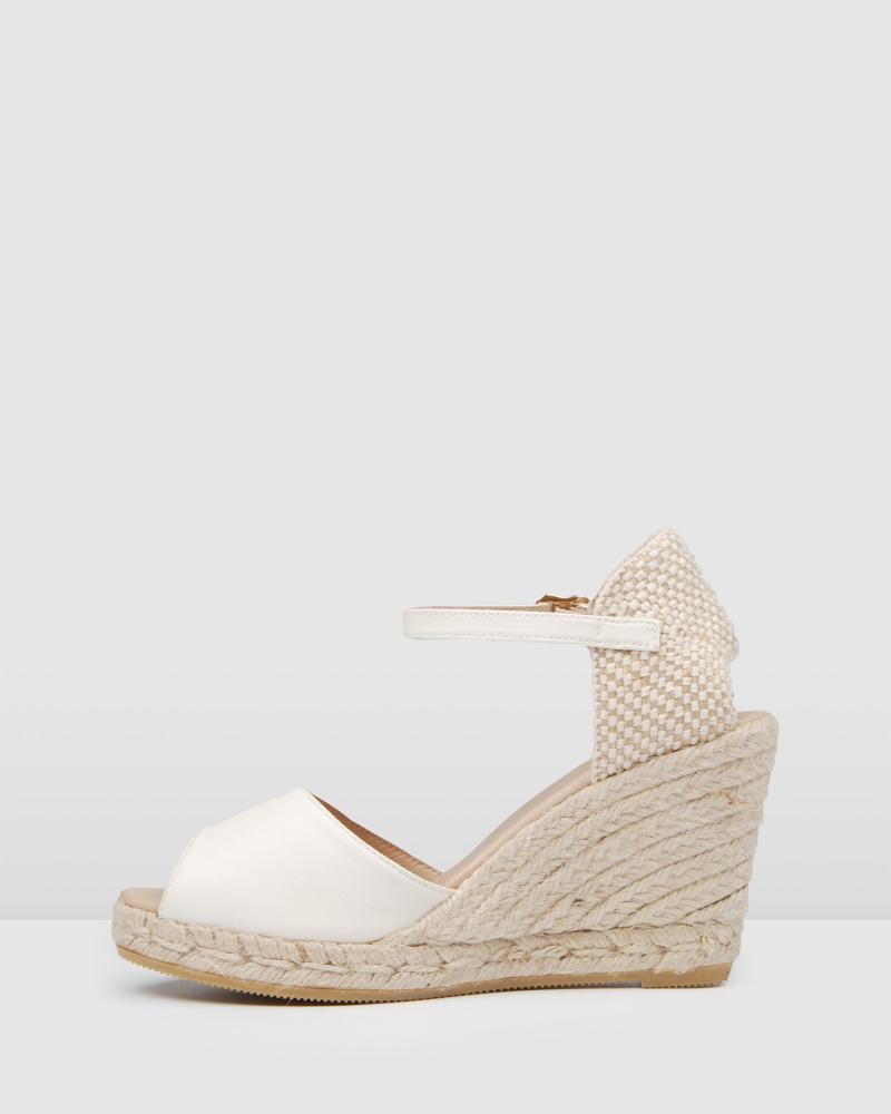 white heeled espadrilles
